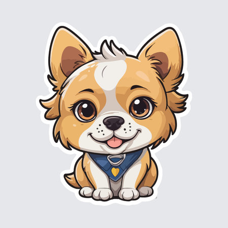Cute cartoon chihuahua dog with bow tie. Vector illustration.のイラスト素材
