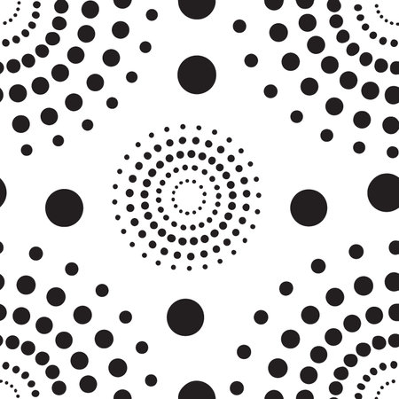 Halftone dots seamless pattern. Black circles on white background.のイラスト素材