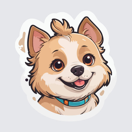 Cute cartoon chihuahua dog sticker. Vector illustration.のイラスト素材