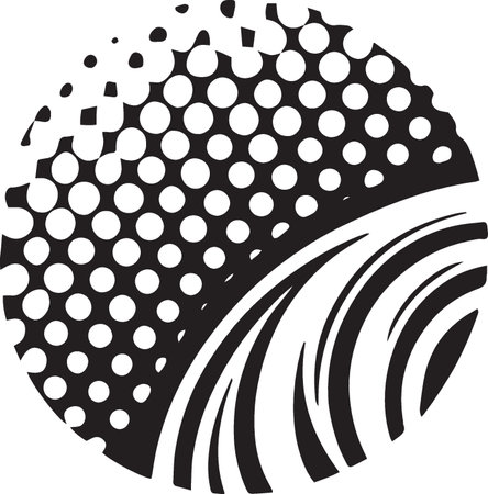Black and white abstract background with dots and waves. Vector illustration.のイラスト素材