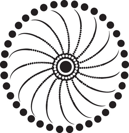 Black and white abstract background with circles and lines. Vector illustration.のイラスト素材