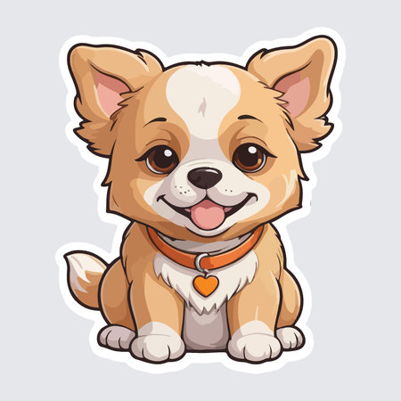 Cute cartoon chihuahua dog. Vector illustration on white background.のイラスト素材