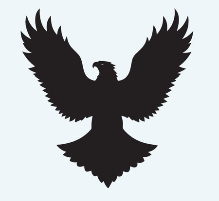 Eagle silhouette isolated on blue background. Vector illustration. EPS 10のイラスト素材