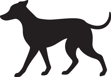 Dog silhouette on a white background. Vector illustration of a dog.のイラスト素材