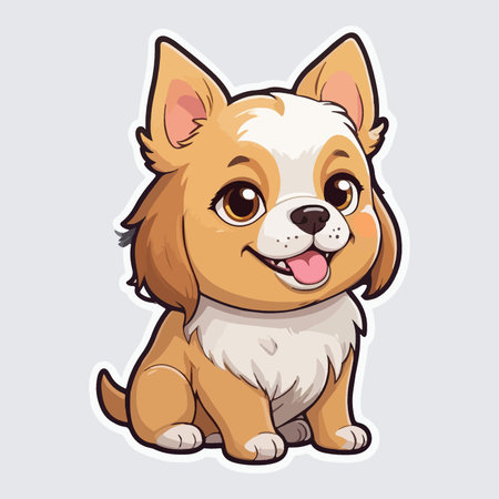Illustration of a Cute Chihuahua Dog Cartoon Characterのイラスト素材