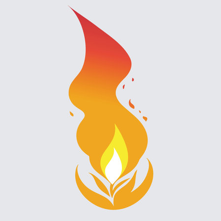 Fire icon on a gray background. Vector illustration. Eps 10.のイラスト素材