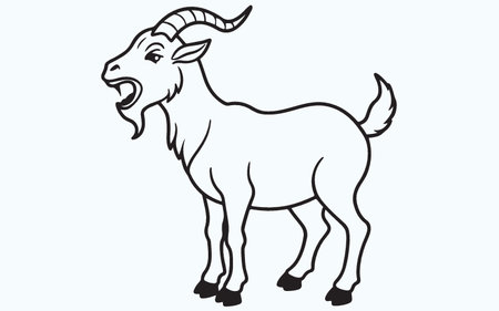 Vector image of a goat on a white background. Isolated.のイラスト素材