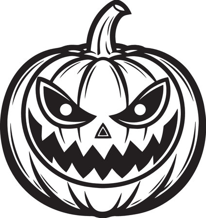 Halloween Pumpkin.Vector illustration ready for vinyl cutting on white background.のイラスト素材