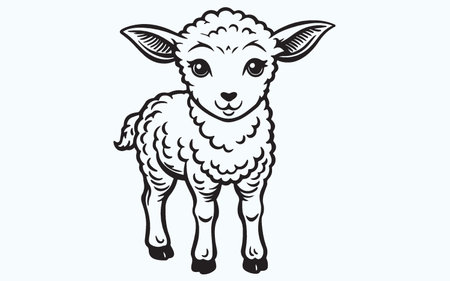 Vector image of a sheep. Isolated on a white background.のイラスト素材