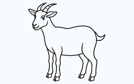 Goat on a light blue background. Vector illustration of a goat.のイラスト素材