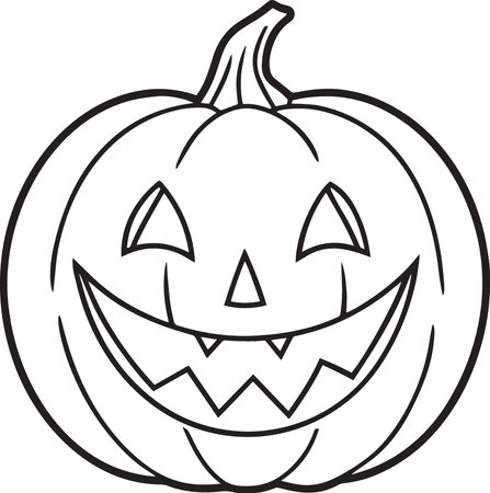 Halloween pumpkin.Black and white illustration ready for vinyl cutting.のイラスト素材