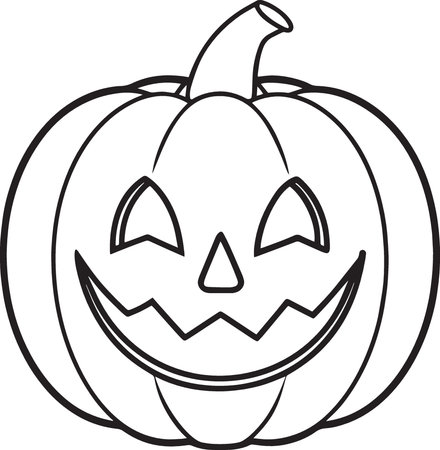 Halloween Pumpkin.Vector illustration ready for vinyl cutting.Black and white.のイラスト素材