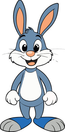 Rabbit cartoon with blue costume. Vector clip art illustration with simple gradients.のイラスト素材