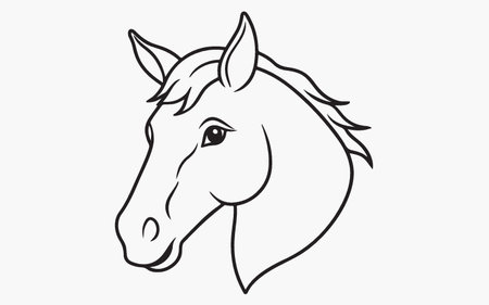 Horse head vector illustration. Head of a horse. Side view.のイラスト素材