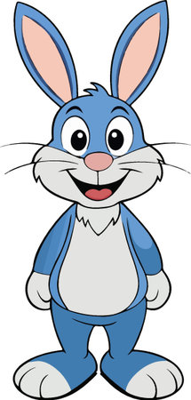Cute rabbit cartoon with happy expression. Vector clip art illustration.のイラスト素材