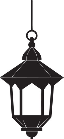 Lantern silhouette isolated on a white background. Vector illustration.のイラスト素材