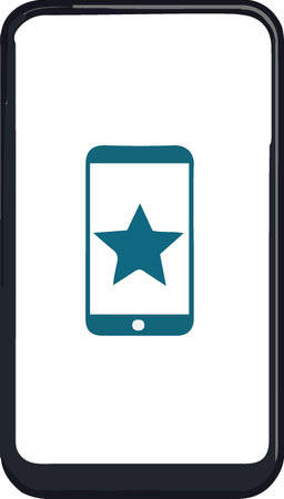 smartphone star icon isolated on white background. flat design style.のイラスト素材
