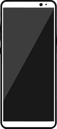 Smartphone with blank screen isolated on white background. Vector illustration.のイラスト素材