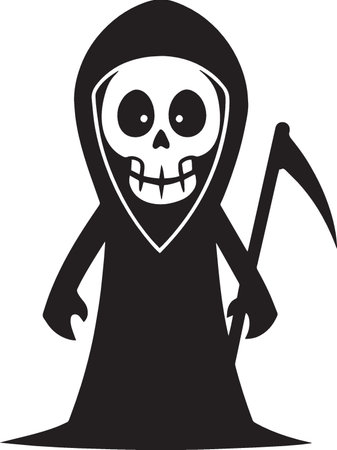Halloween ghost with a scythe on a white background.のイラスト素材