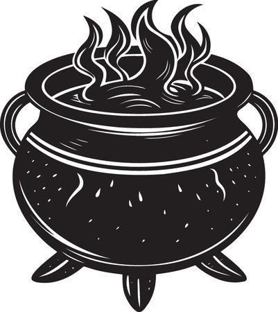 Cauldron.Vector illustration ready for vinyl cutting on white background.のイラスト素材