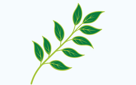 Green leaves on a white background. Vector illustration for your design.のイラスト素材