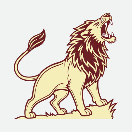 Lion. Vector illustration for t-shirt, poster and other uses.のイラスト素材