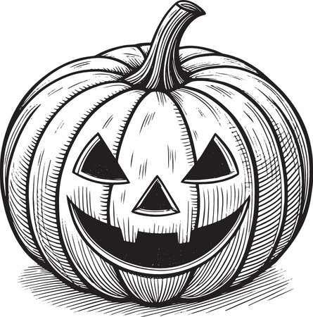 Halloween Pumpkin.Vector illustration ready for vinyl cutting. Isolated on white background.のイラスト素材