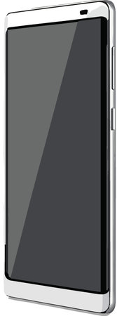 Smartphone with blank screen on a white background. Vector illustration.のイラスト素材
