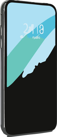 Illustration of a smartphone with a map of the island of New Zealandのイラスト素材