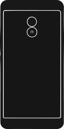 Smartphone with blank screen isolated on white background. Vector illustration.のイラスト素材