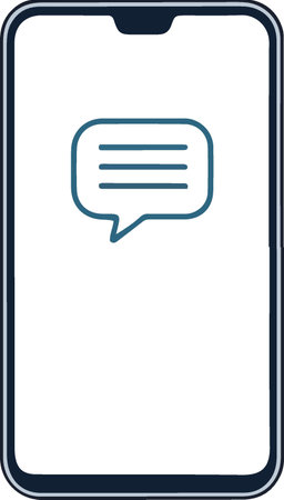 Mobile phone with speech bubble. Vector illustration on a white background.のイラスト素材