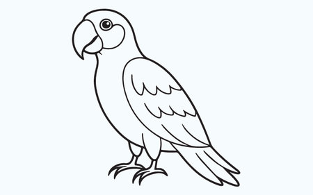 Parrot isolated on a light blue background. Vector Illustration.のイラスト素材