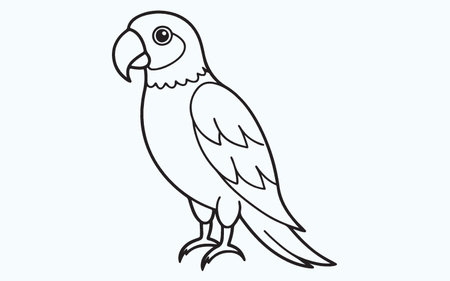Parrot isolated on a light blue background. Vector illustration. EPS 10のイラスト素材