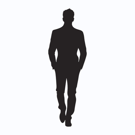 Silhouette of a man in a business suit. Vector illustrationのイラスト素材