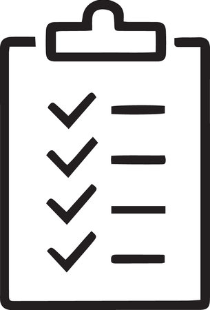 Black checklist icon isolated on white background. Control list symbol. Survey poll or questionnaire feedback form. Vector Illustrationのイラスト素材
