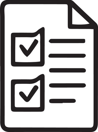 Black line Document with check mark icon isolated on white background. Checklist icon. Business concept. Vector Illustrationのイラスト素材