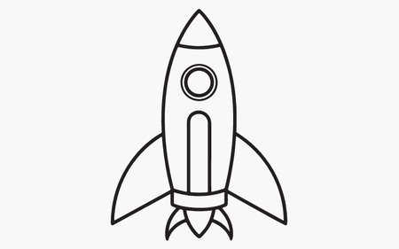 Rocket icon. Outline illustration of rocket vector icon for web designのイラスト素材