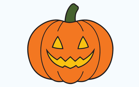 Halloween pumpkin. Vector illustration of a pumpkin on white background.のイラスト素材
