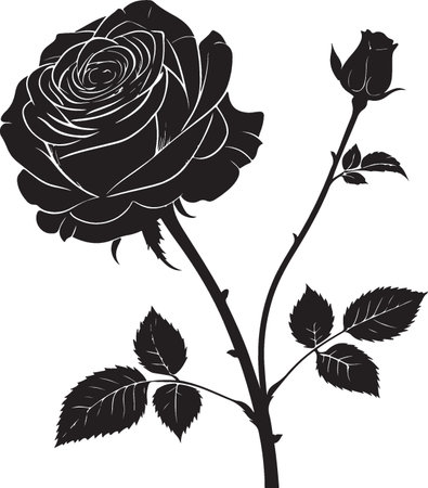 black rose on a white background, vector illustration, eps10のイラスト素材