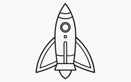 Rocket icon. Vector illustration. Isolated on a white background.のイラスト素材