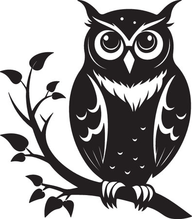 Owl.Vector illustration ready for vinyl cutting on white background.のイラスト素材