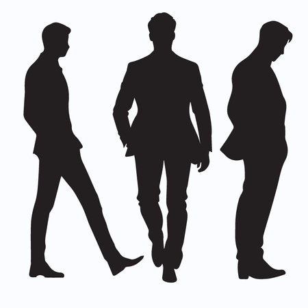 Silhouette of a man and a woman. Vector illustration.のイラスト素材