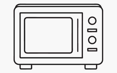 Microwave oven line icon, outline vector sign, linear style pictogram isolated on white.のイラスト素材
