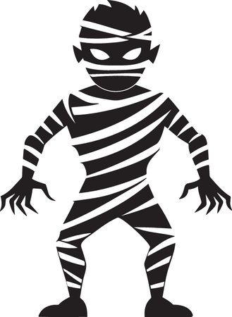 Zombie with black and white stripes on his body. Vector illustration.のイラスト素材