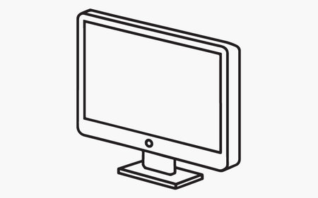 Computer monitor icon in flat style. Computer monitor vector illustration on white isolated background.のイラスト素材