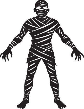 Man in a mummy costume.Vector illustration ready for vinyl cutting.のイラスト素材