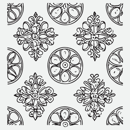 Vector set of ornamental elements for design in mono line style. Collection of mandalas.のイラスト素材