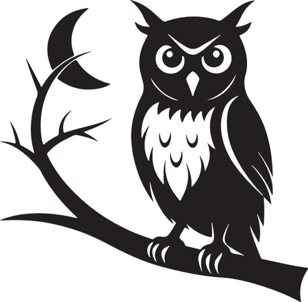 Owl.Vector illustration ready for vinyl cutting.EPS 10のイラスト素材