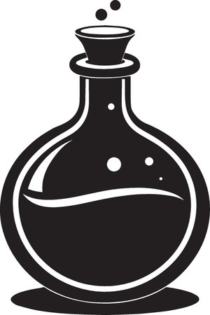 Magic potion in a bottle. Vector illustration ready for vinyl cutting.のイラスト素材