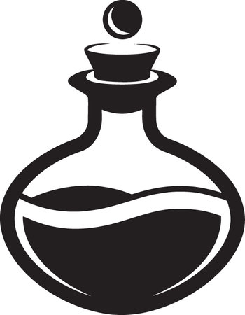 Bottle with a potion. Vector illustration ready for vinyl cutting.のイラスト素材